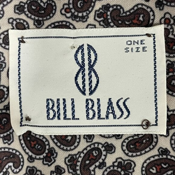 VTG Bill Blass Cream Paisley Print Lightweight Pockets Tie Waist Robe Size O/S - Picture 3 of 10